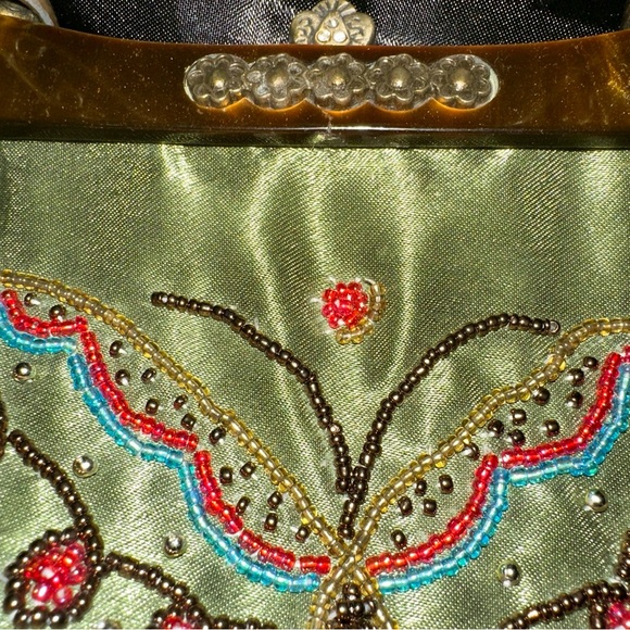 Monsoon Accessorize Clutch Bag Pink Butterfly Butterflies Embroidery 13 x 7 - Picture 12 of 13